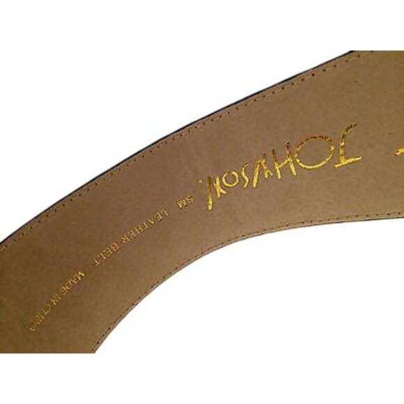 Betsey Johnson Leather Croco Belt Brown Bold Wide Design - Picture 6 of 8